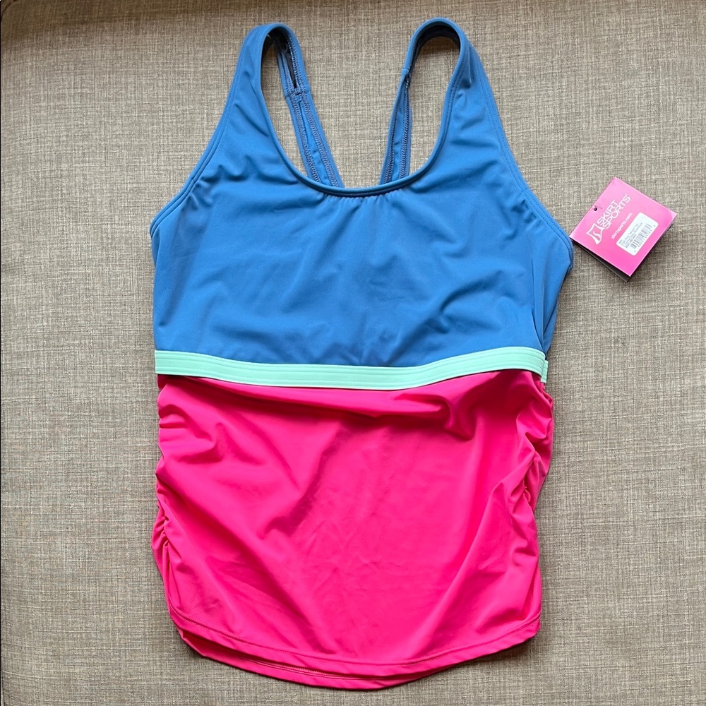 Skirt Sports High Dive Tankini Swim Top Pickleball Tennis Athleisure M